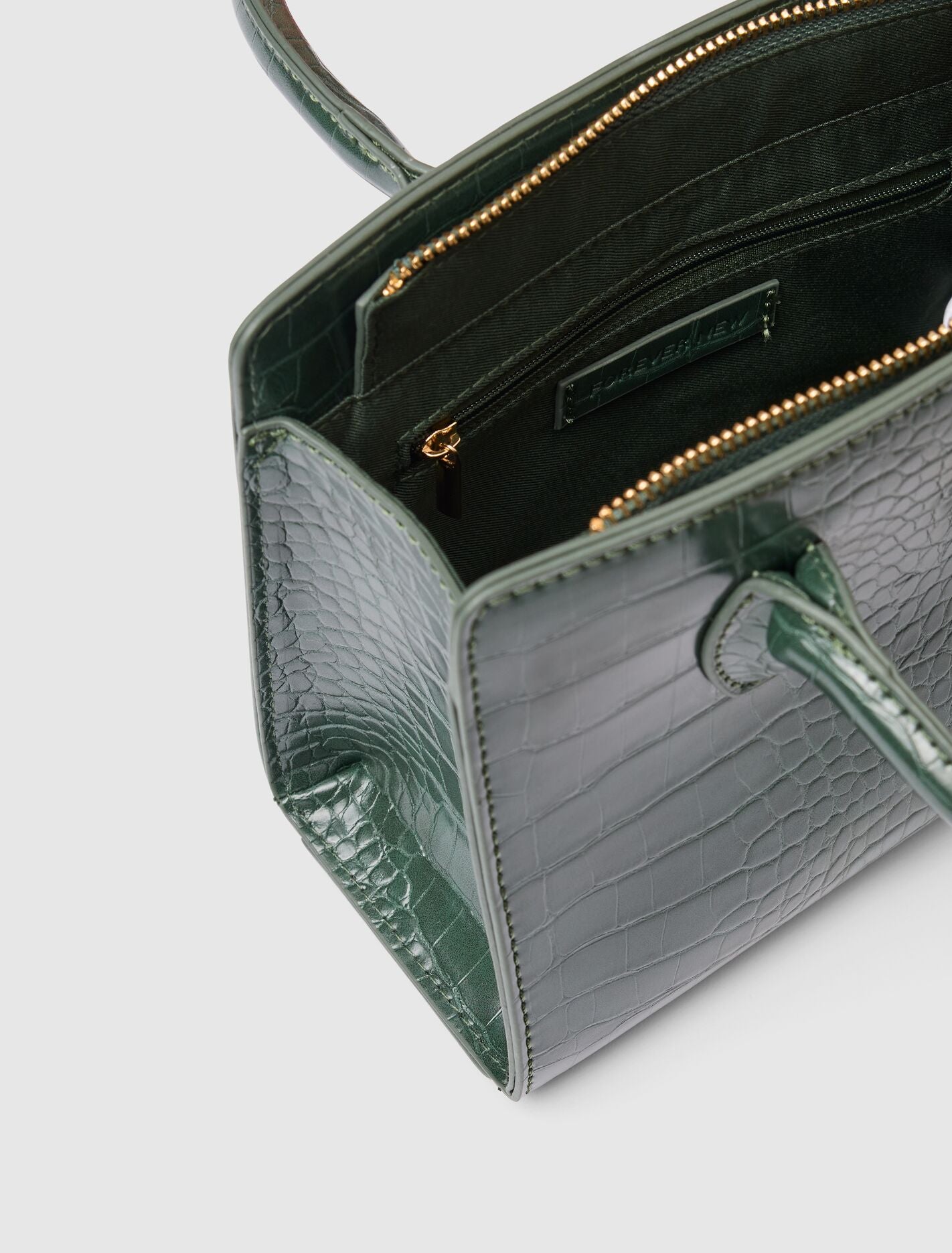 Juliana Small Lock Tote Bag Olive Croc_mannequin