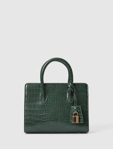 Juliana Small Lock Tote Bag Olive Croc_mannequin