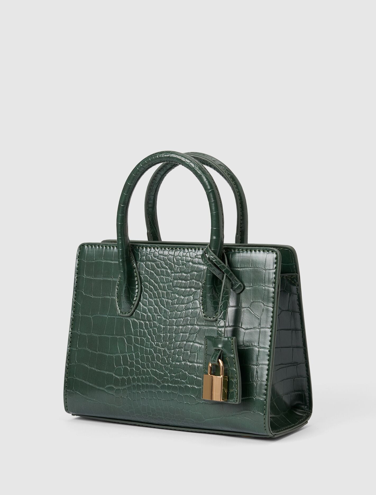 Juliana Small Lock Tote Bag Olive Croc_mannequin
