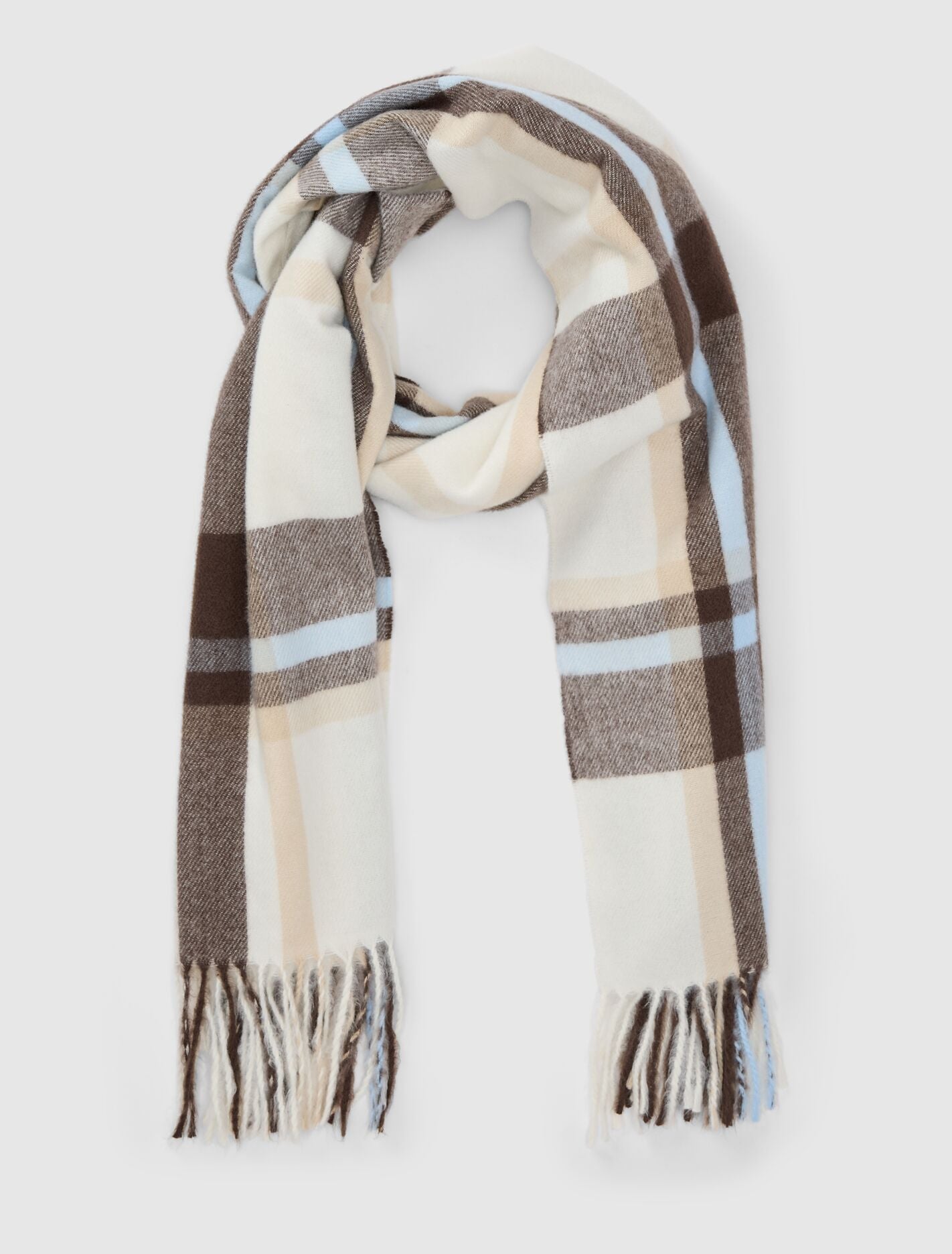 Chelsea Check Scarf Choc/Blue_mannequin