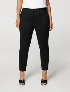 Audrey Curve High-Waist Cropped Pants Black