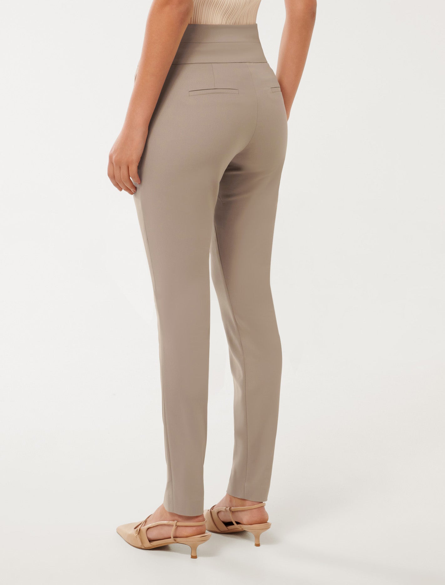 Georgia High-Waist Full-Length Pants Taupe