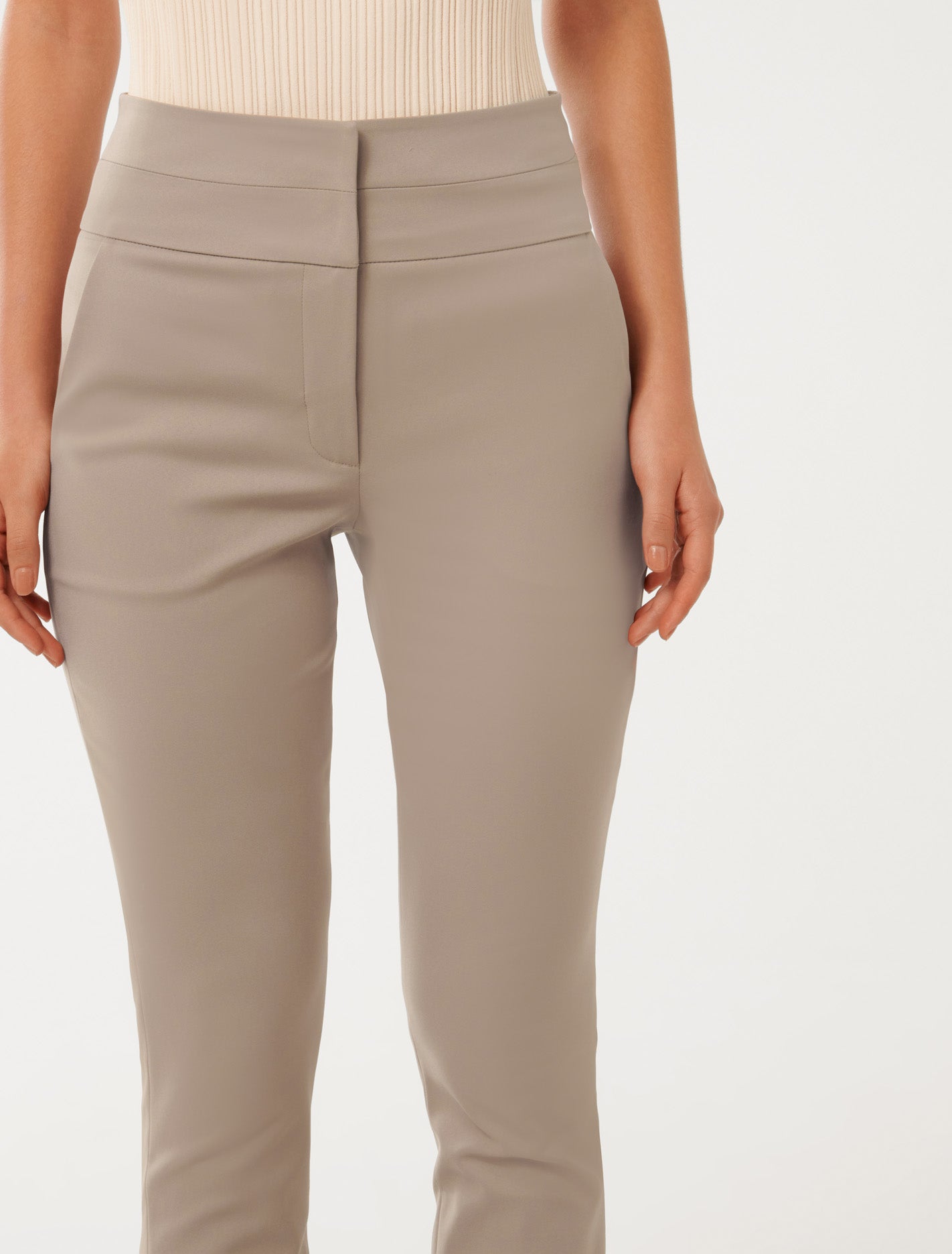 Georgia High-Waist Full-Length Pants Taupe