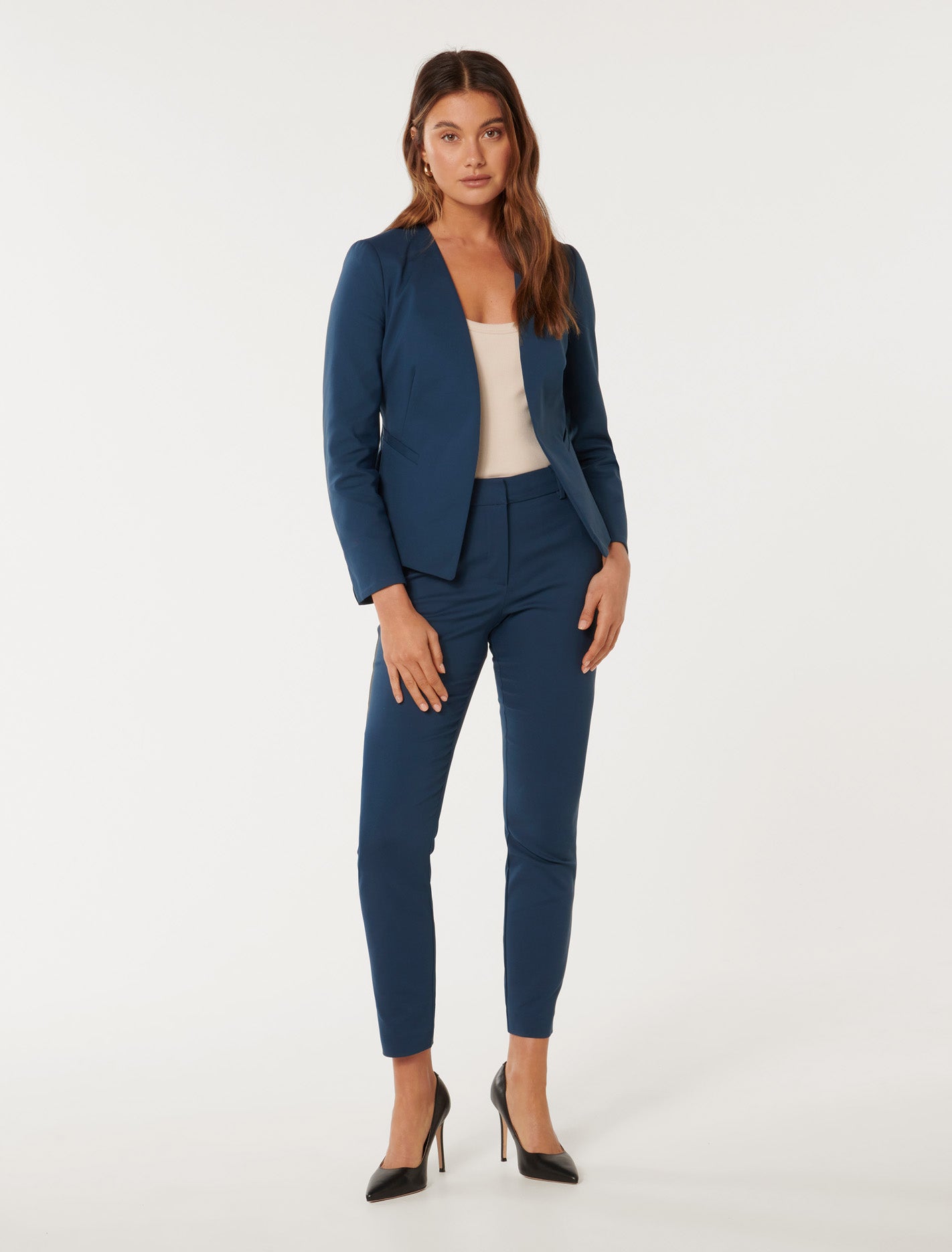 Grace 7/8th Slim Pants Winter Blue Suit