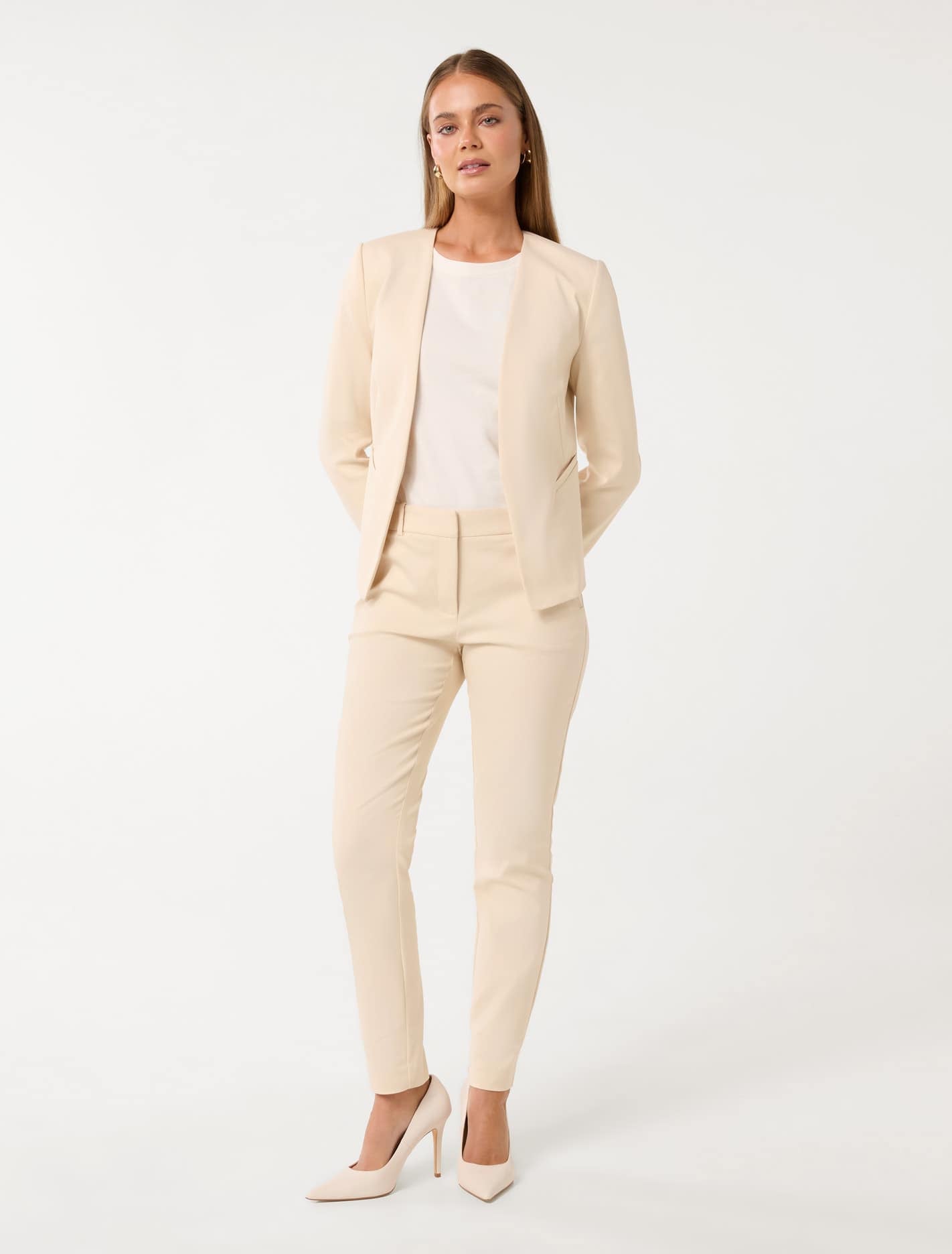 Grace 7/8th Slim Pants Vanilla Suit
