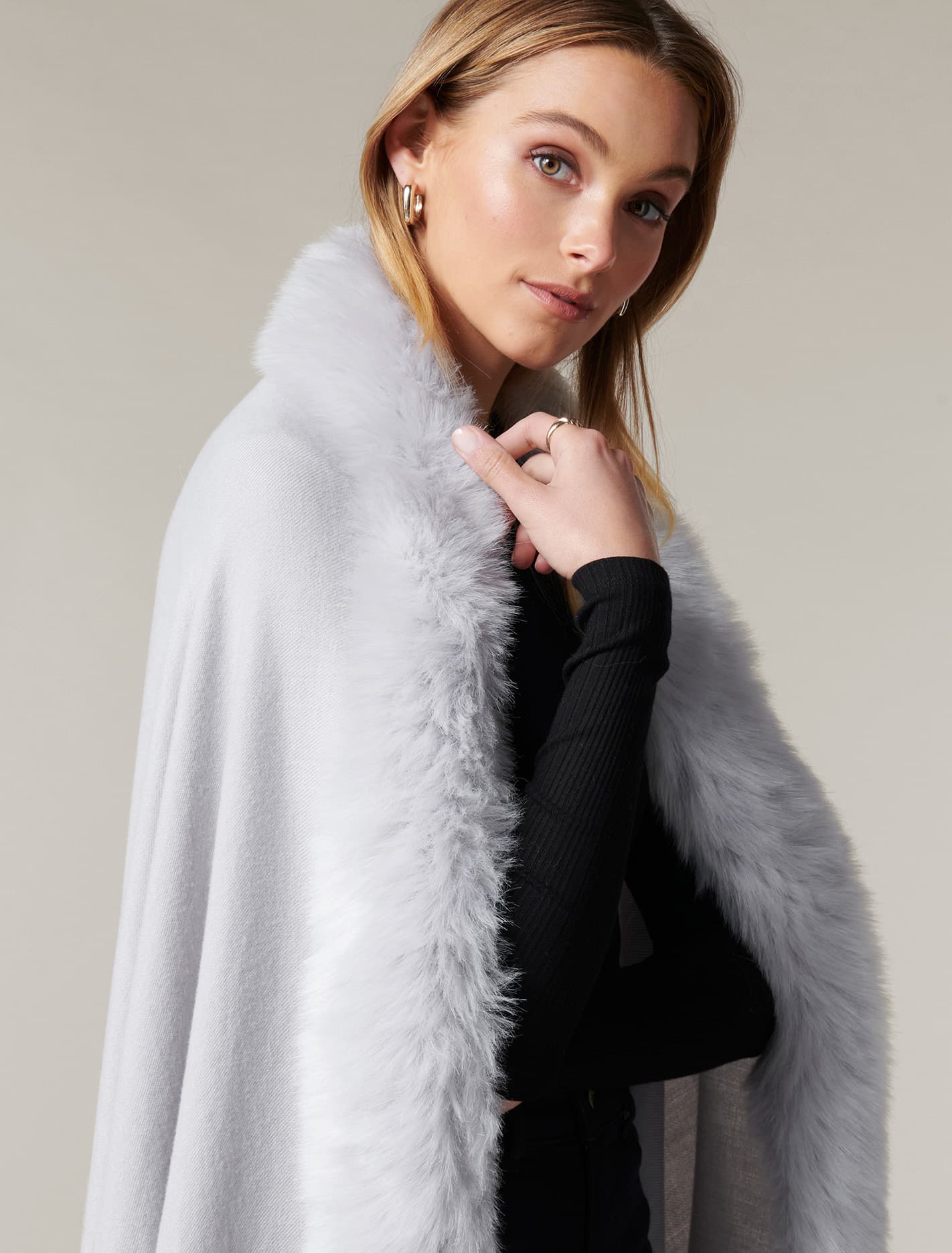 Scarlett Faux Fur Scarf Mink Grey