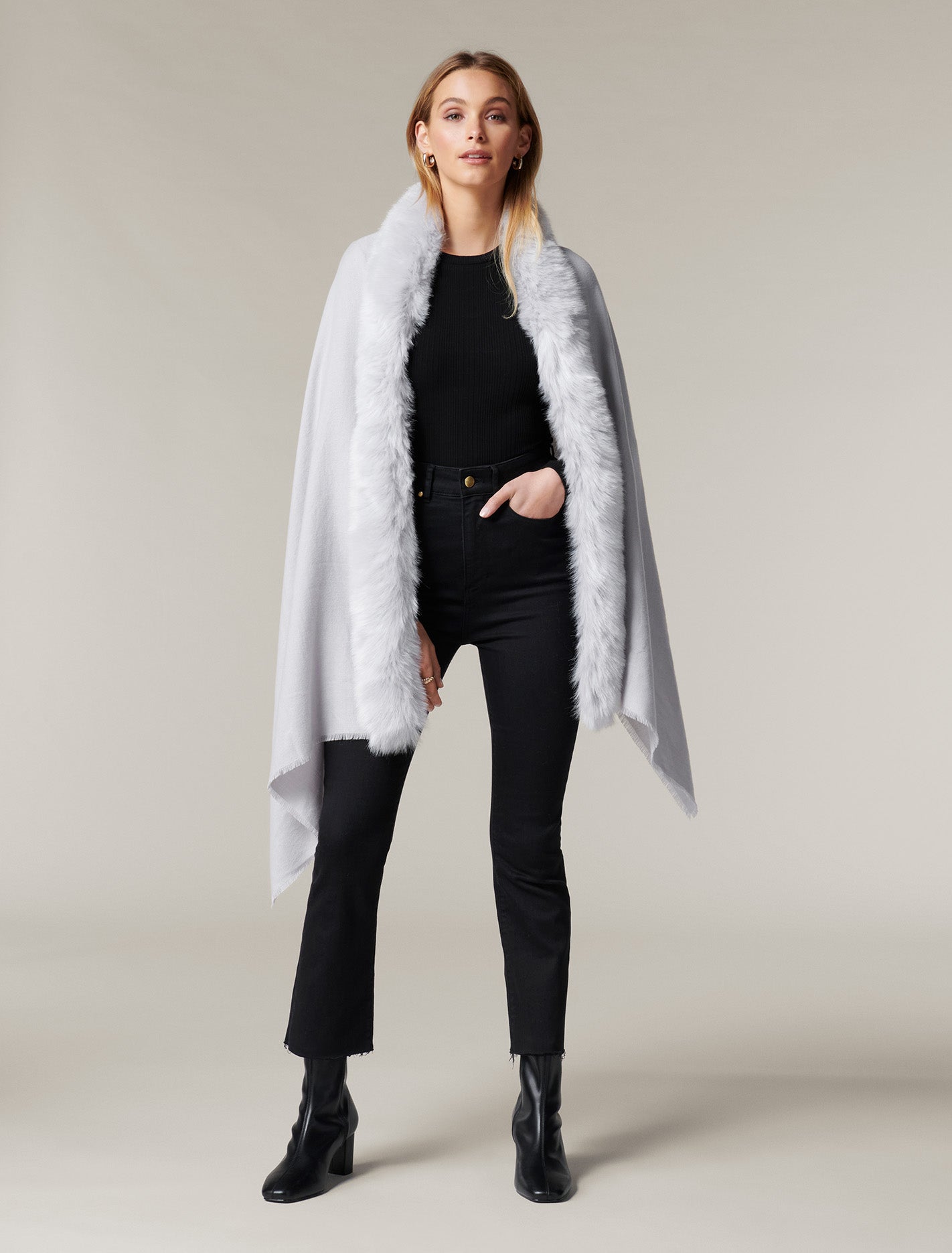 Scarlett Faux Fur Scarf Mink Grey