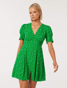 Saffron Printed Mini Sun Dress Fern Flindon Ditsy