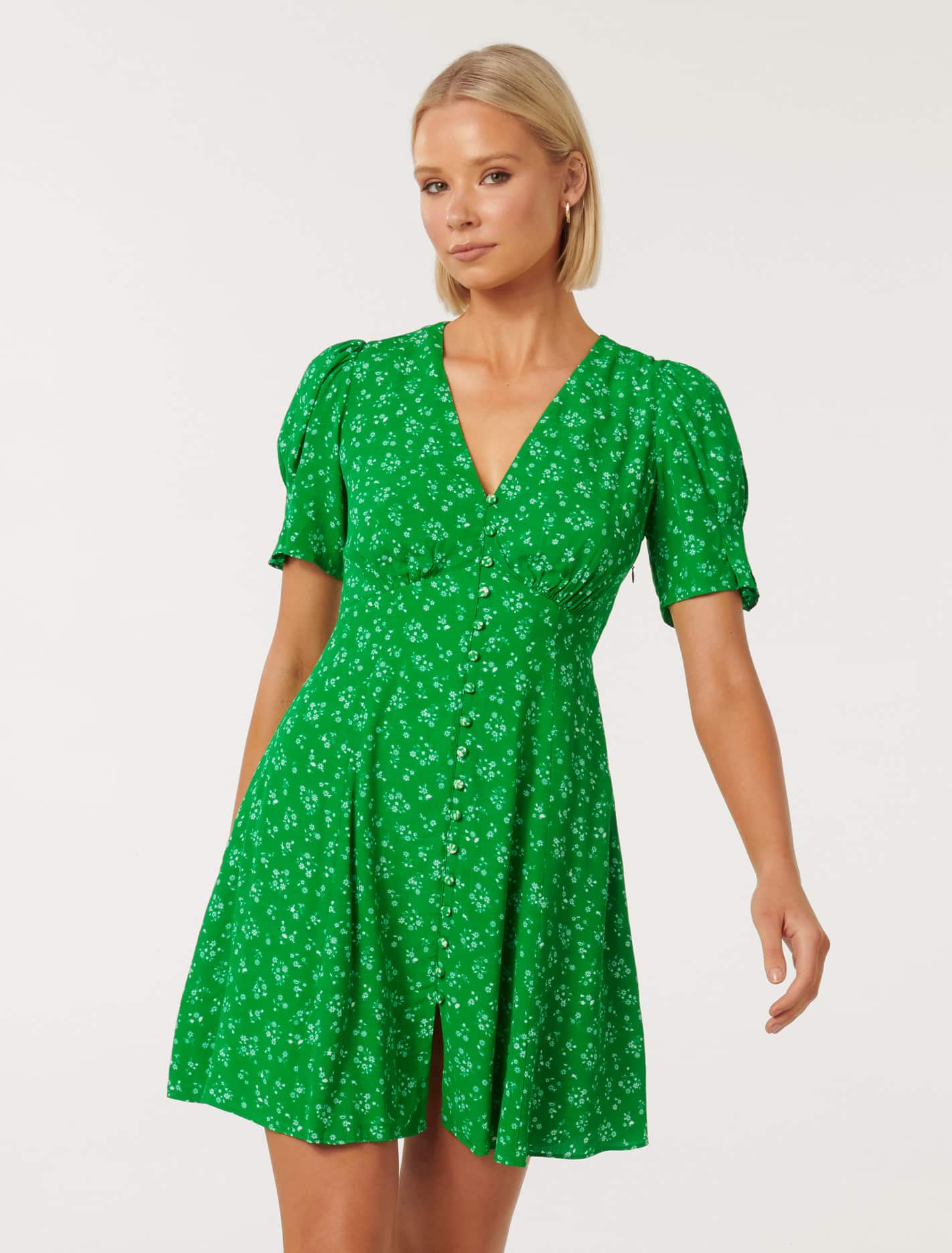 Saffron Printed Mini Sun Dress Fern Flindon Ditsy