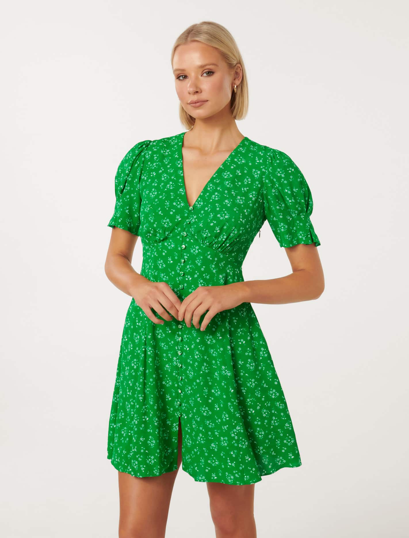 Saffron Printed Mini Sun Dress Fern Flindon Ditsy