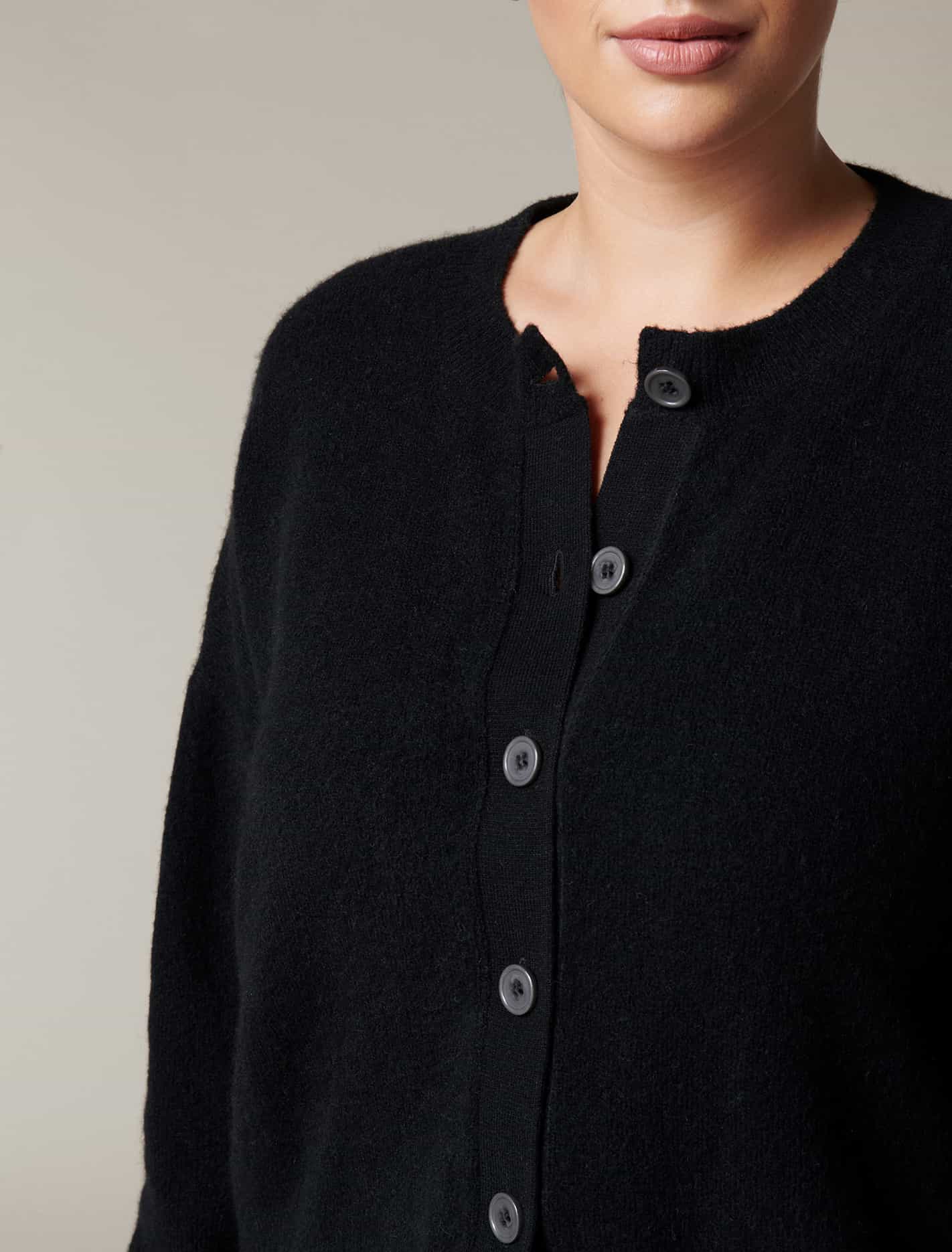 Maxine Curve Button Up Cardigan Black