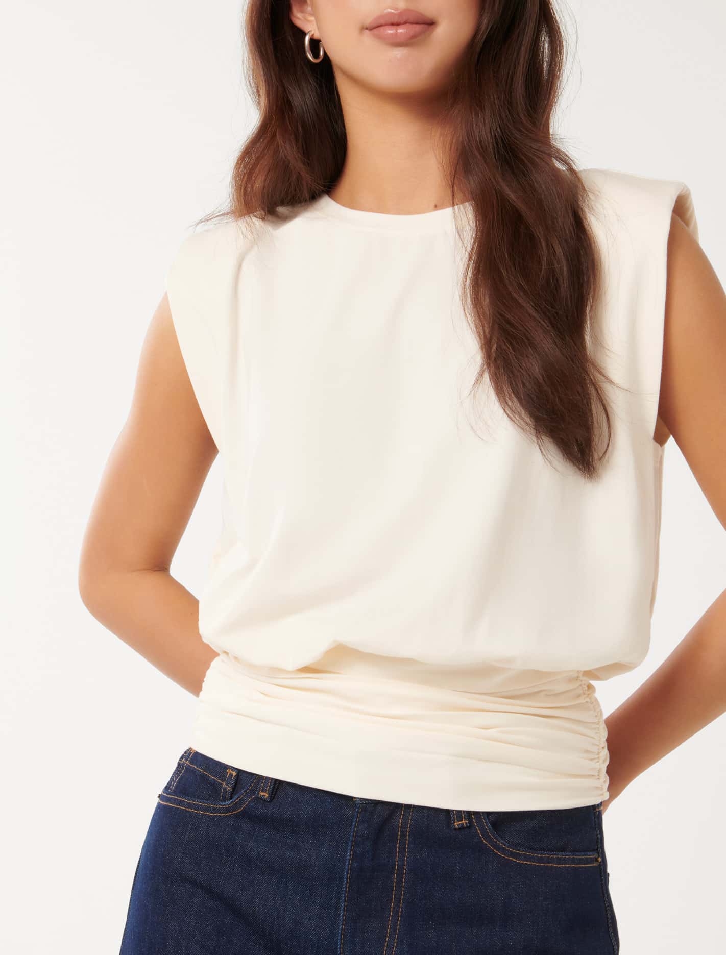 Astrid Cinched Waist Tank Butter
