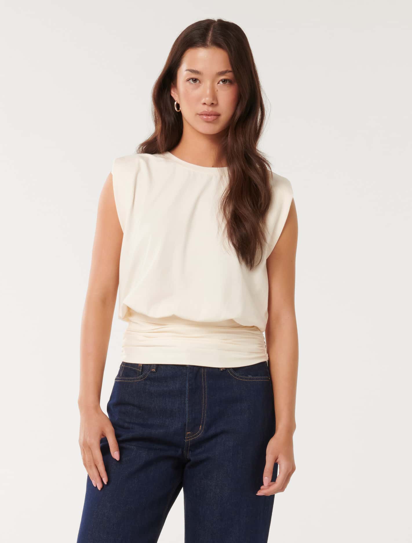 Astrid Cinched Waist Tank Butter