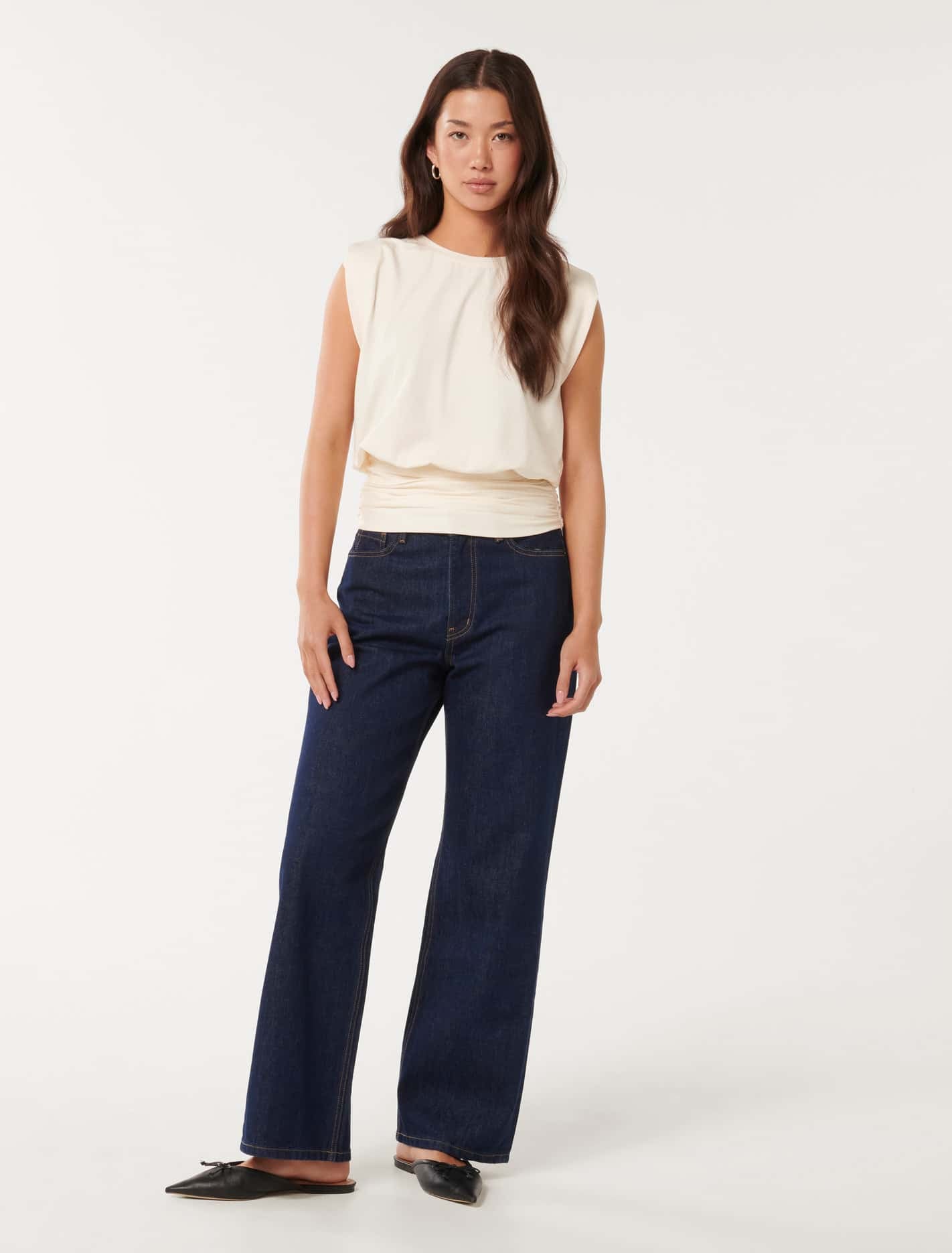 Astrid Cinched Waist Tank Butter