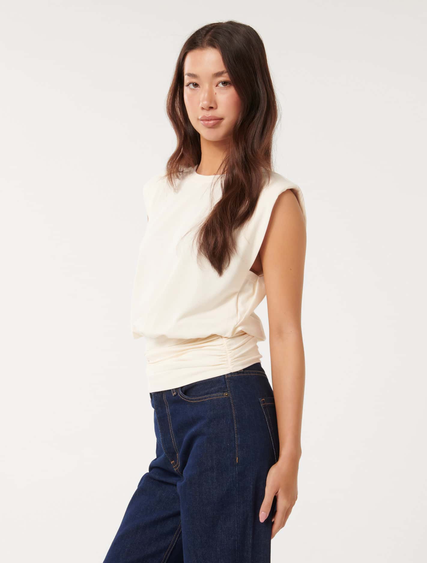 Astrid Cinched Waist Tank Butter