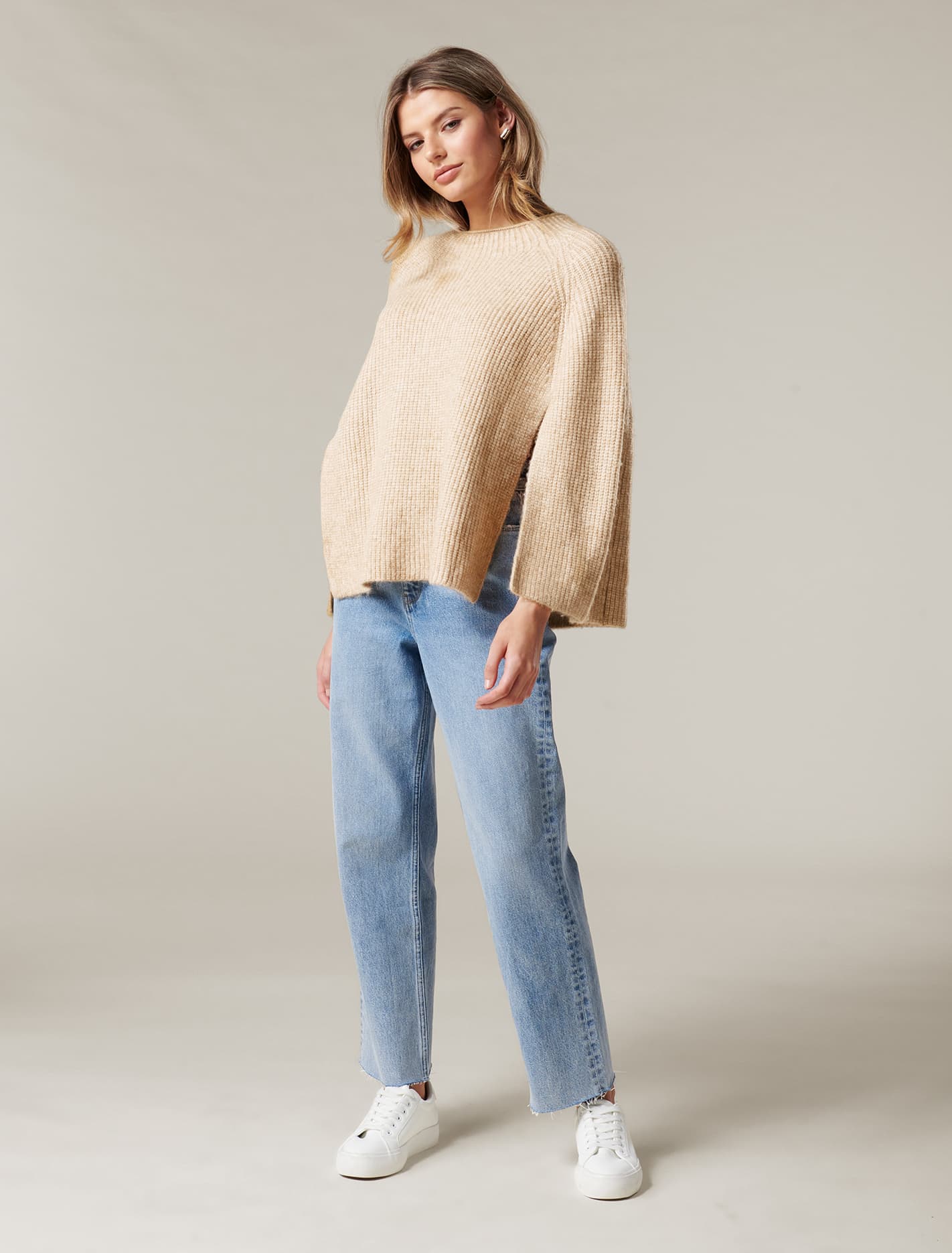 Martha Cable Poncho Camel Marle