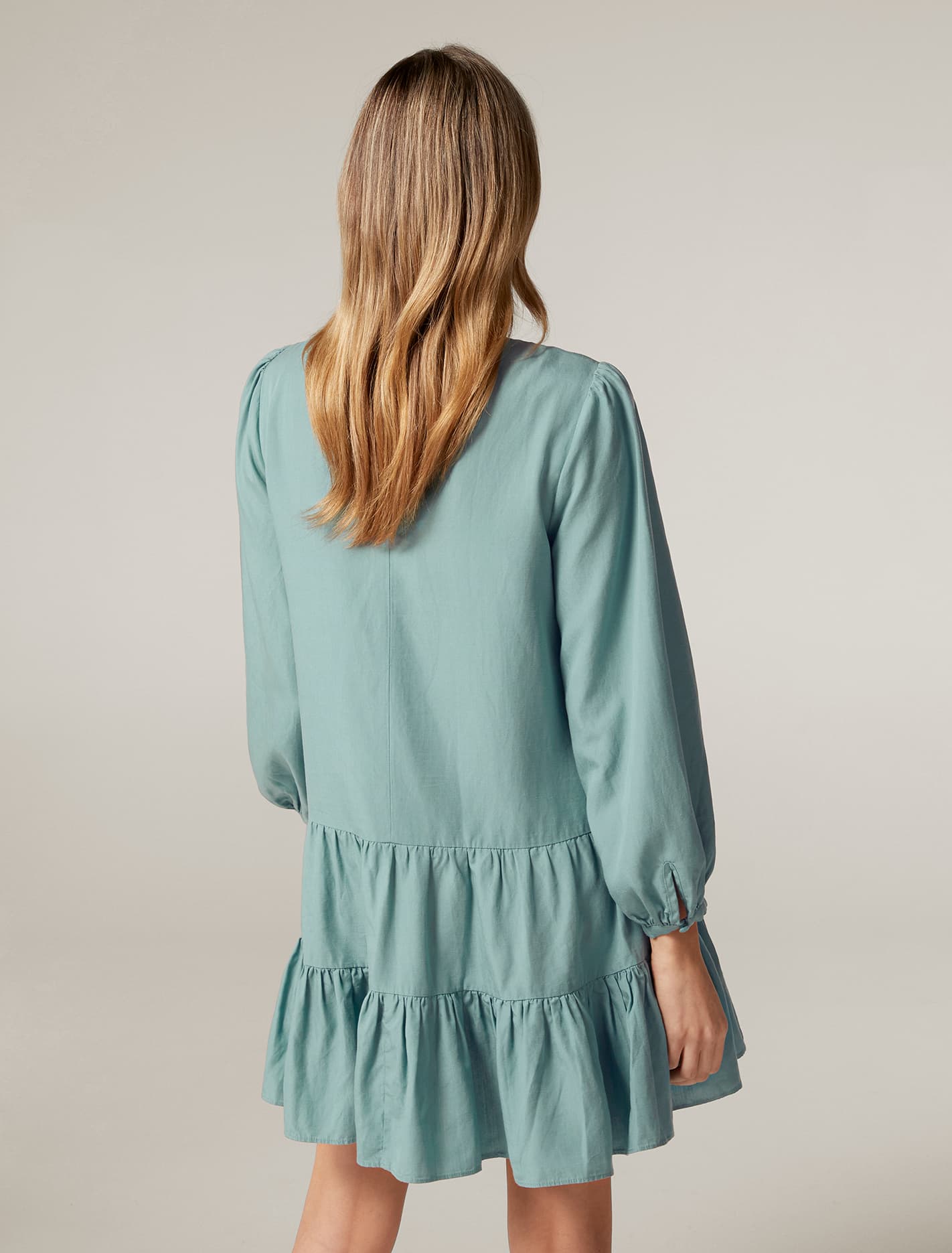 Tara Petite Tiered Smock Dress Seabed