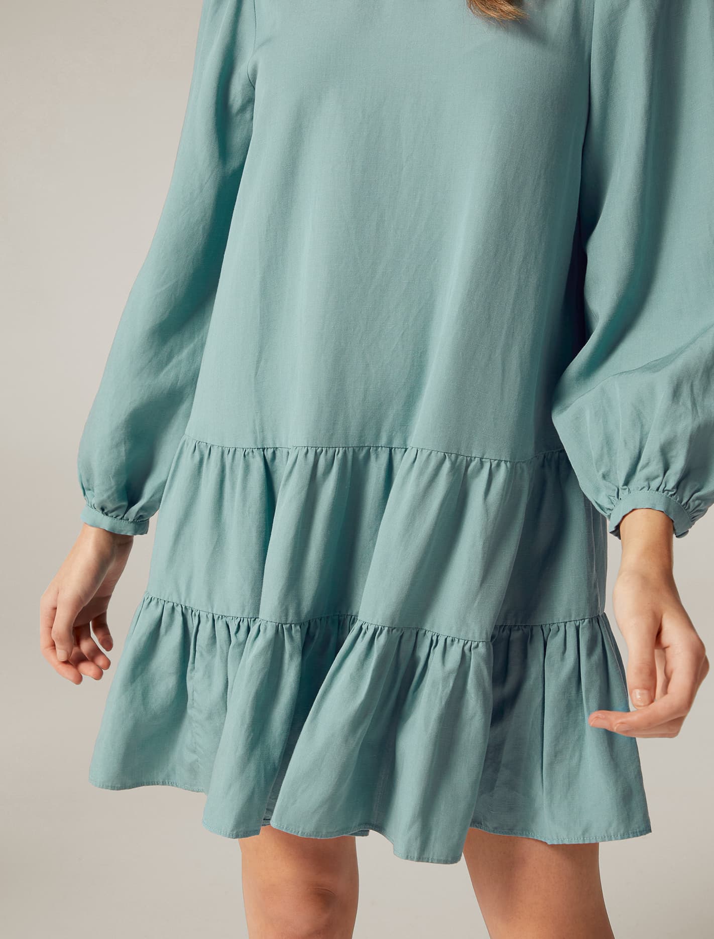 Tara Petite Tiered Smock Dress Seabed