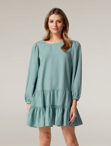 Tara Petite Tiered Smock Dress Seabed