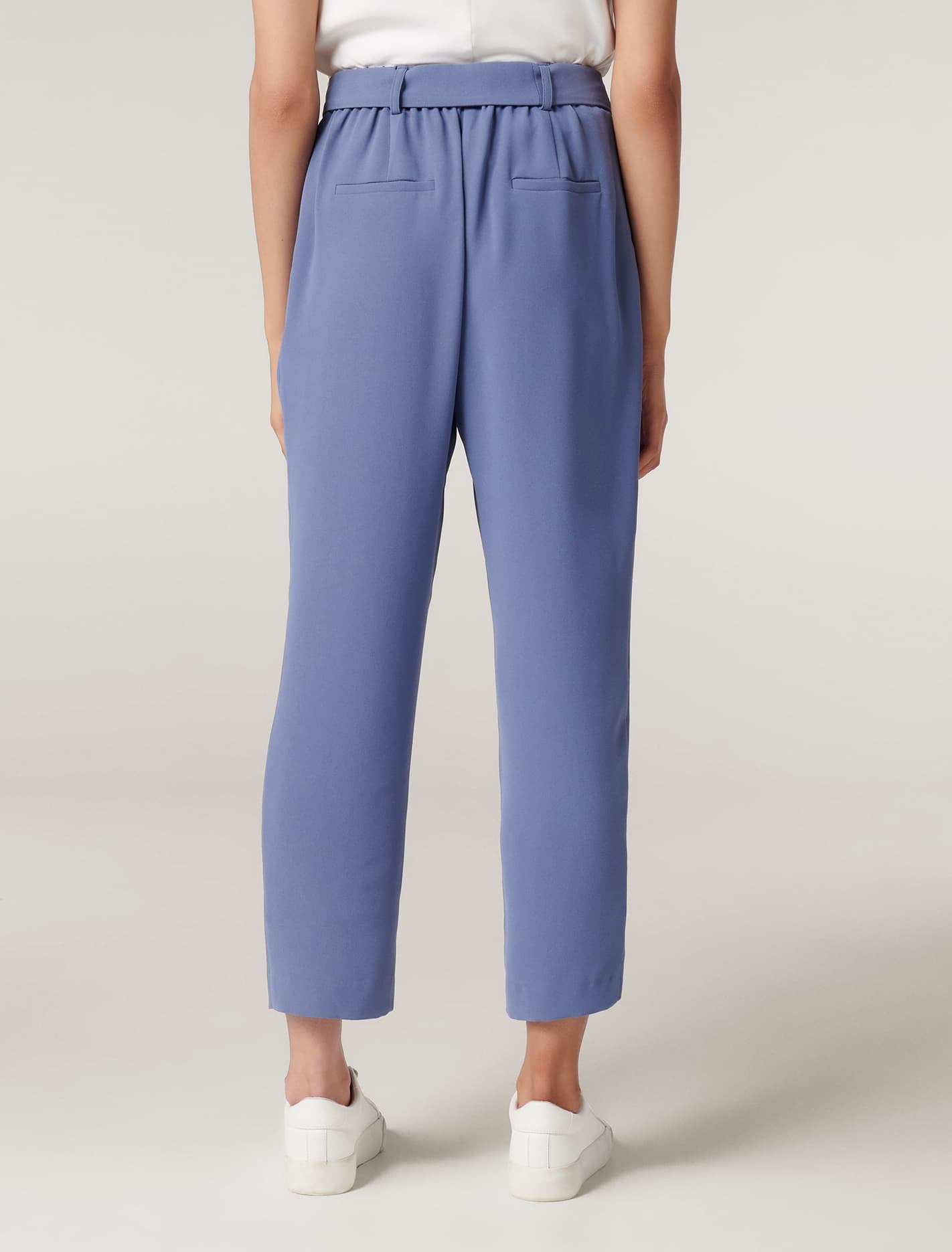 Penny Petite Tie-Waist Slim Pants Workwear Blue