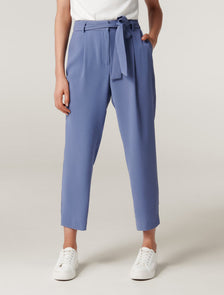 Penny Petite Tie-Waist Slim Pants Workwear Blue