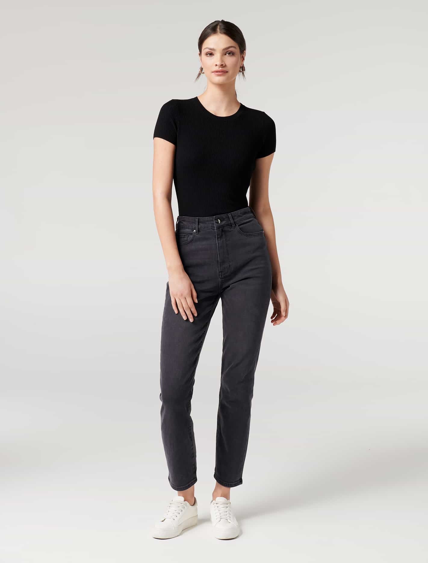 Ruby Crew-Neck Knit Tee Black