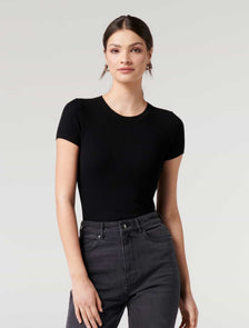 Ruby Crew-Neck Knit Tee Black