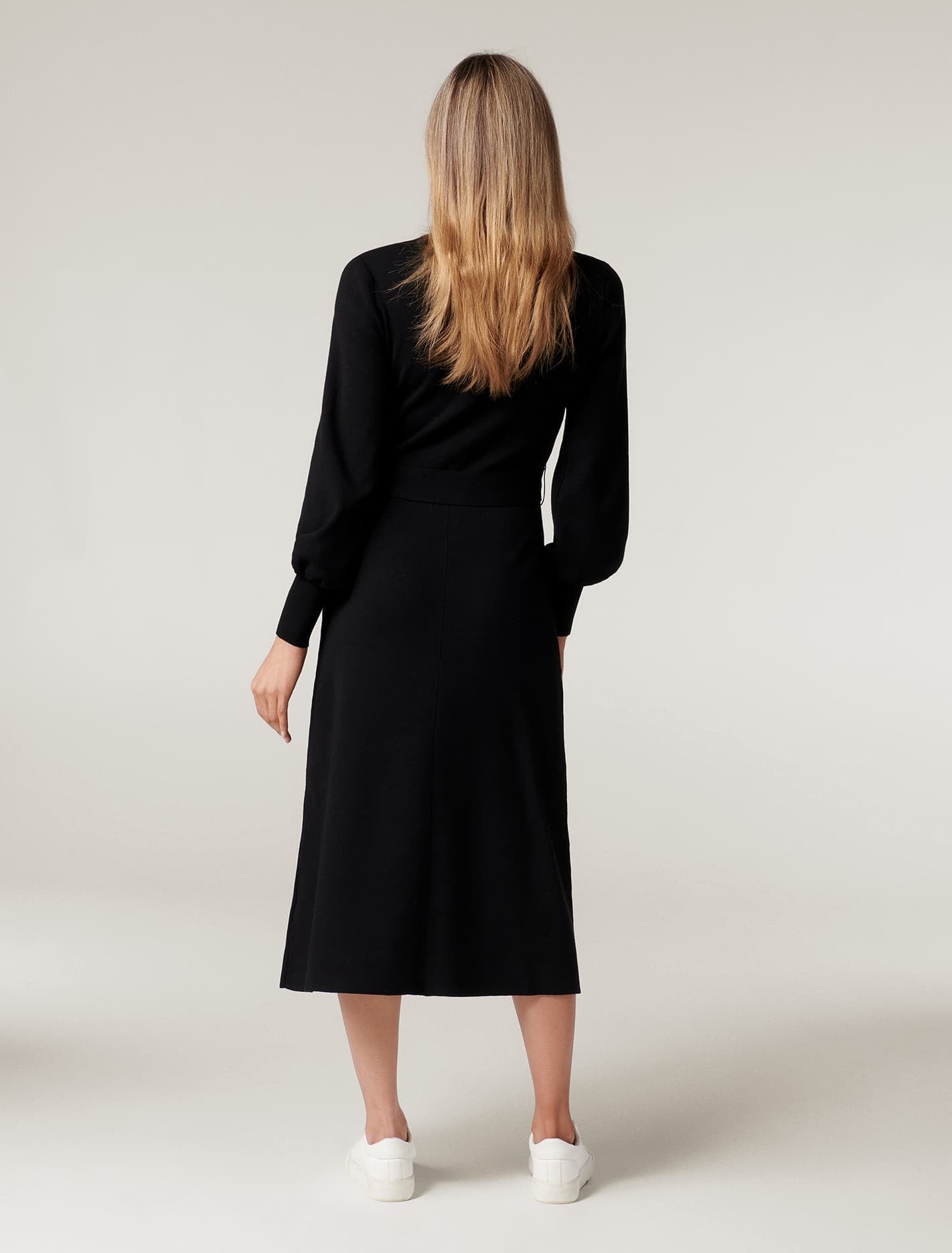Olivia Fit and Flare Knit Dress Black