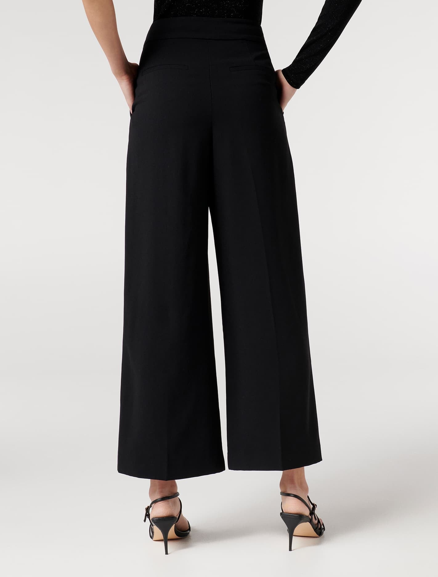 Remi Petite Tailored Wide-Leg Pants Black