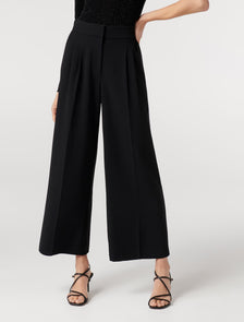 Remi Petite Tailored Wide-Leg Pants Black