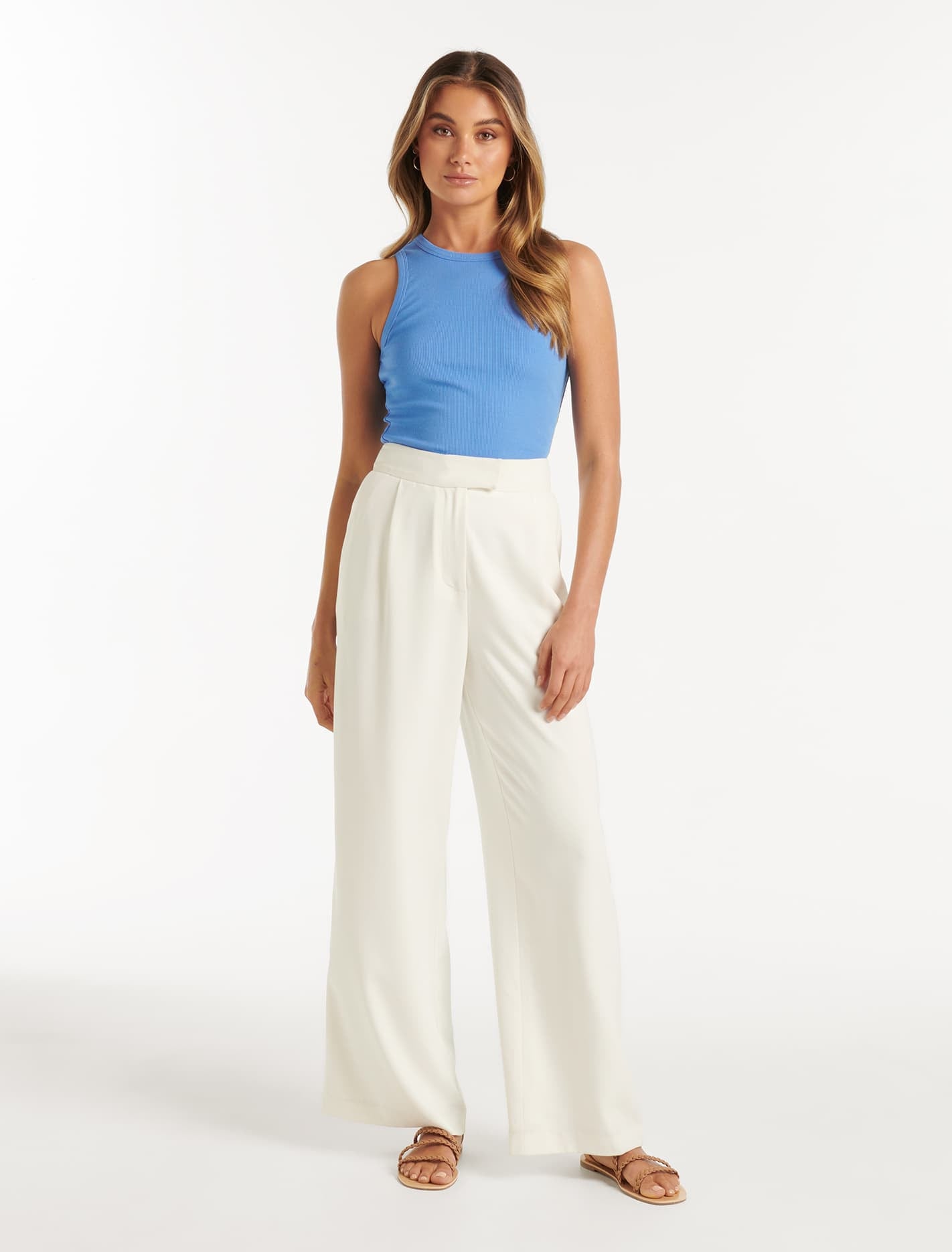 Remi Rib Racer Tank Cornflower Blue