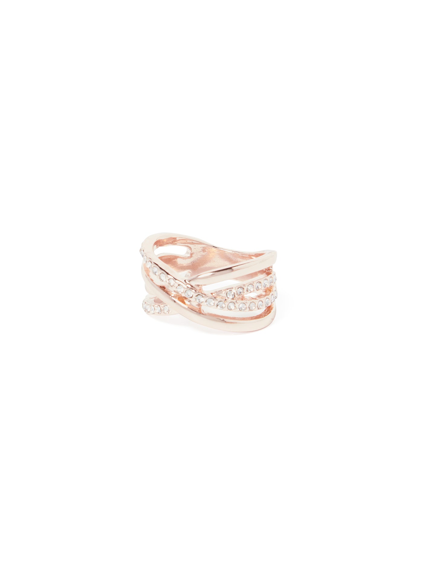 Felicity Crisscross Dia Ring Rose Gold/Crystal