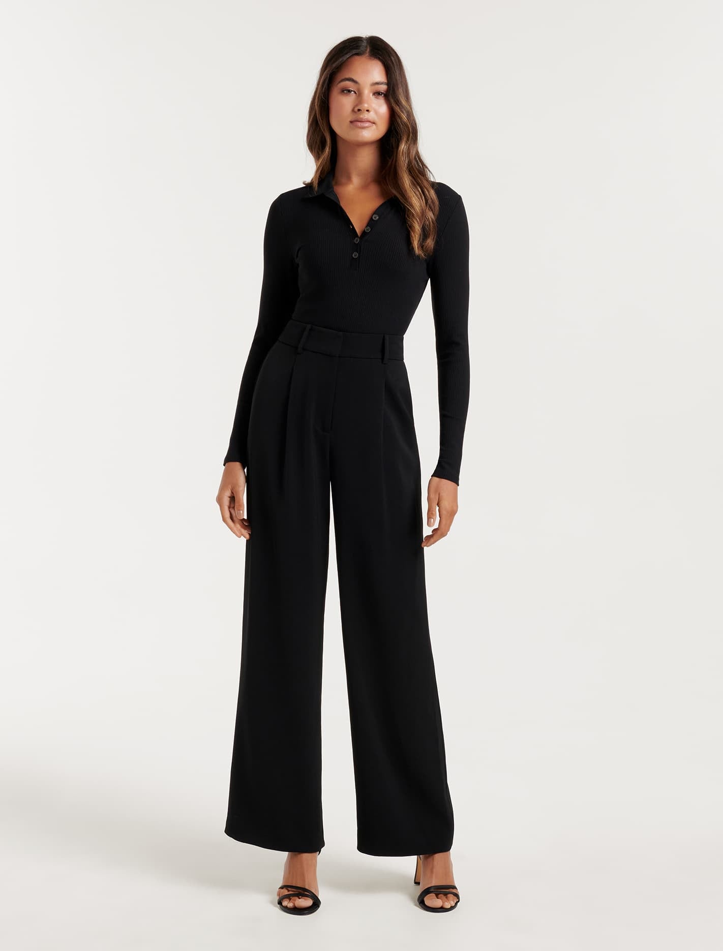 Julia Long Sleeve Polo Black