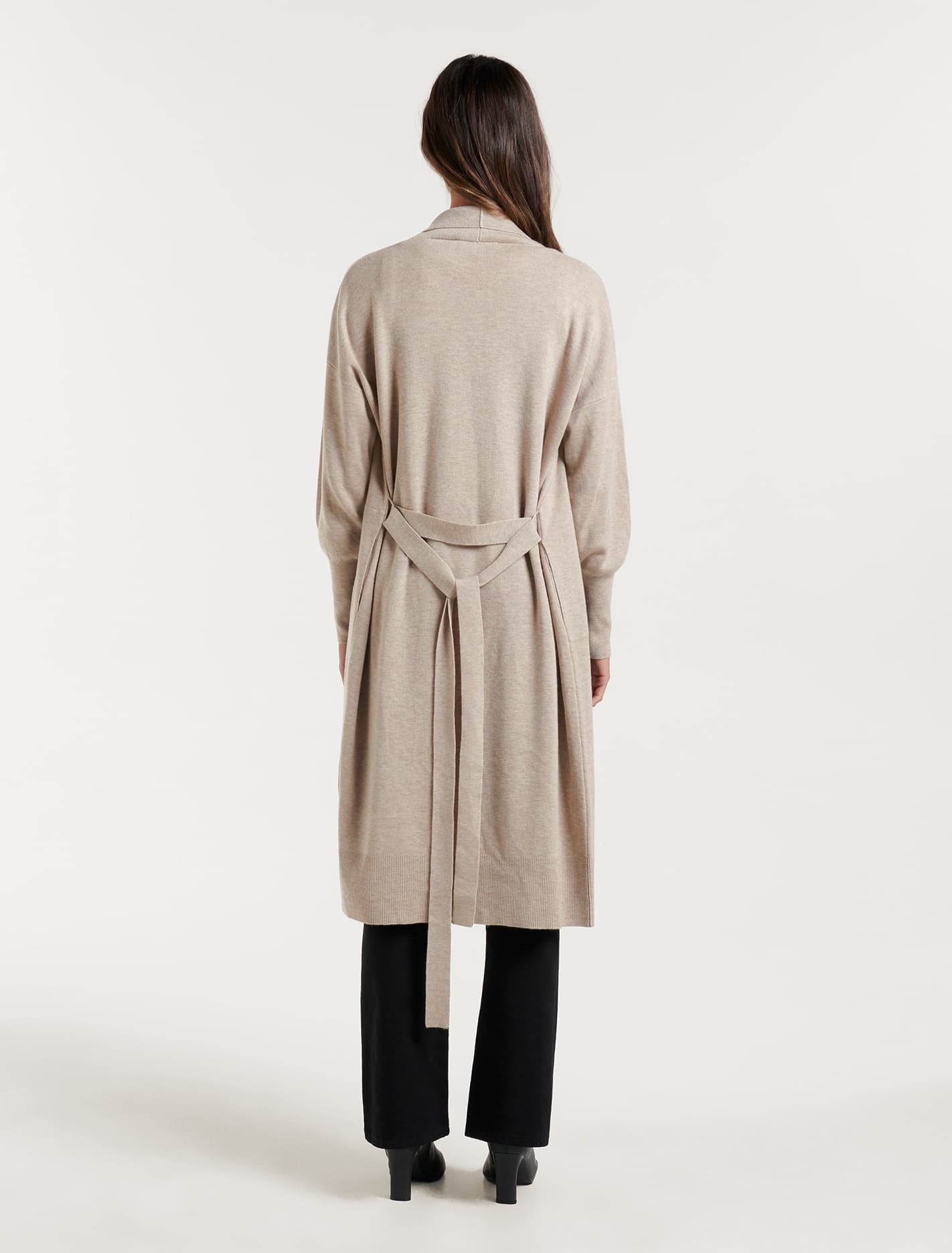 Charlie longline cardigan Sandstone