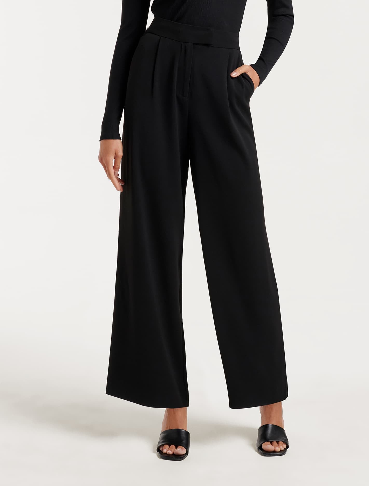Nylah Petite Wide Leg Pants Black