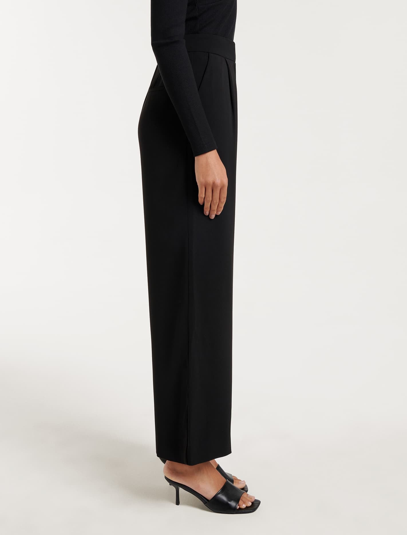 Nylah Petite Wide Leg Pants Black