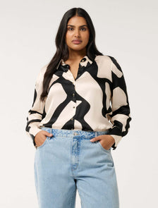 Lila Curve Longline Shirt Large Novara Abstract