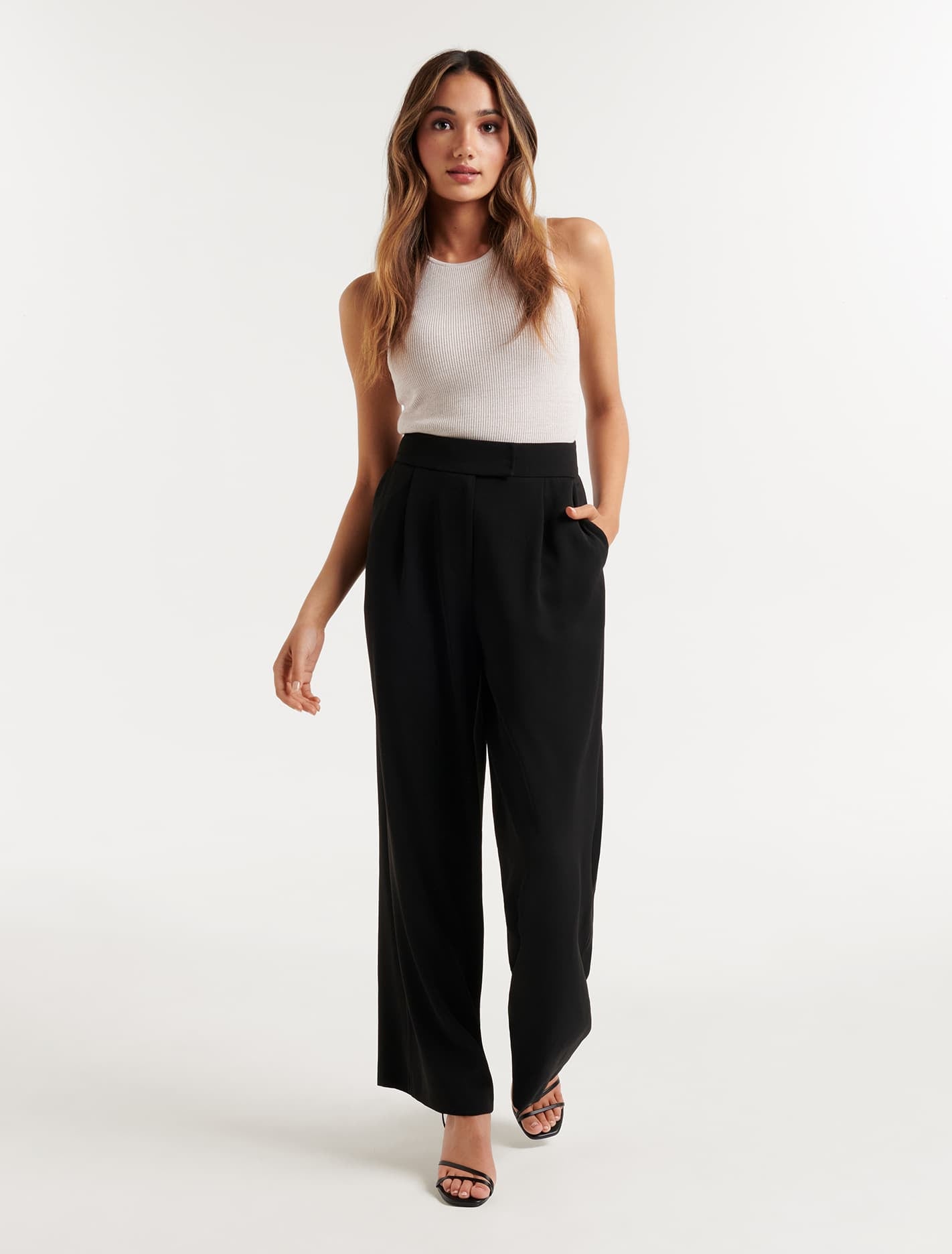 Nylah Petite Wide Leg Pants Black