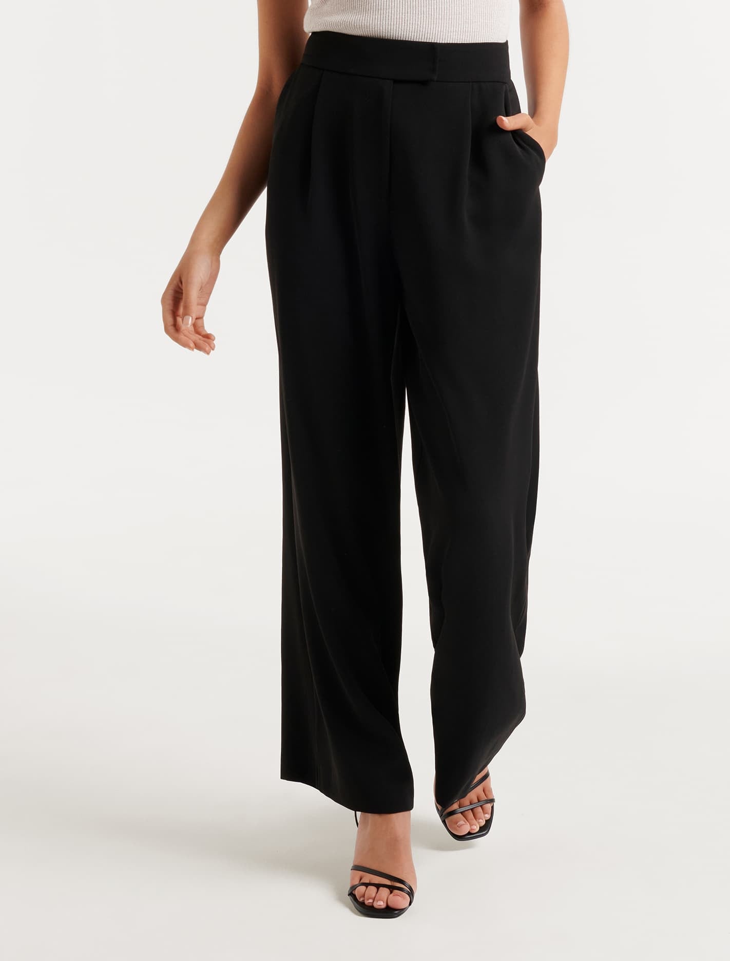 Nylah Petite Wide Leg Pants Black