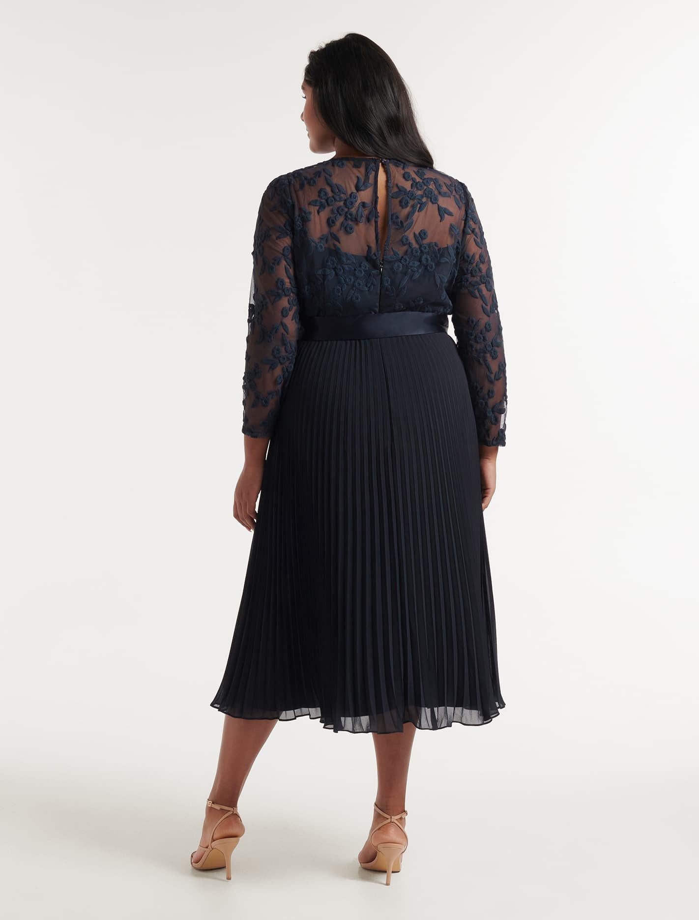 Camilla Curve 2 in 1 Embroidered Dress Navy