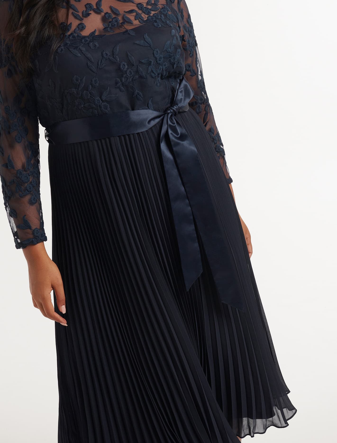 Camilla Curve 2 in 1 Embroidered Dress Navy
