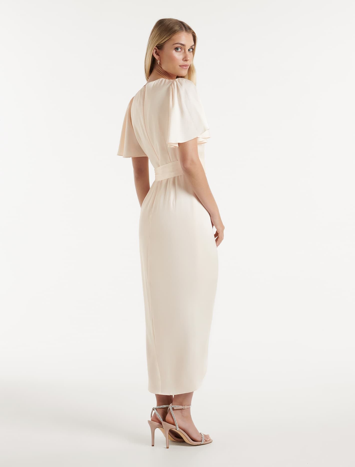 Carolina Satin Midi Dress Ivory