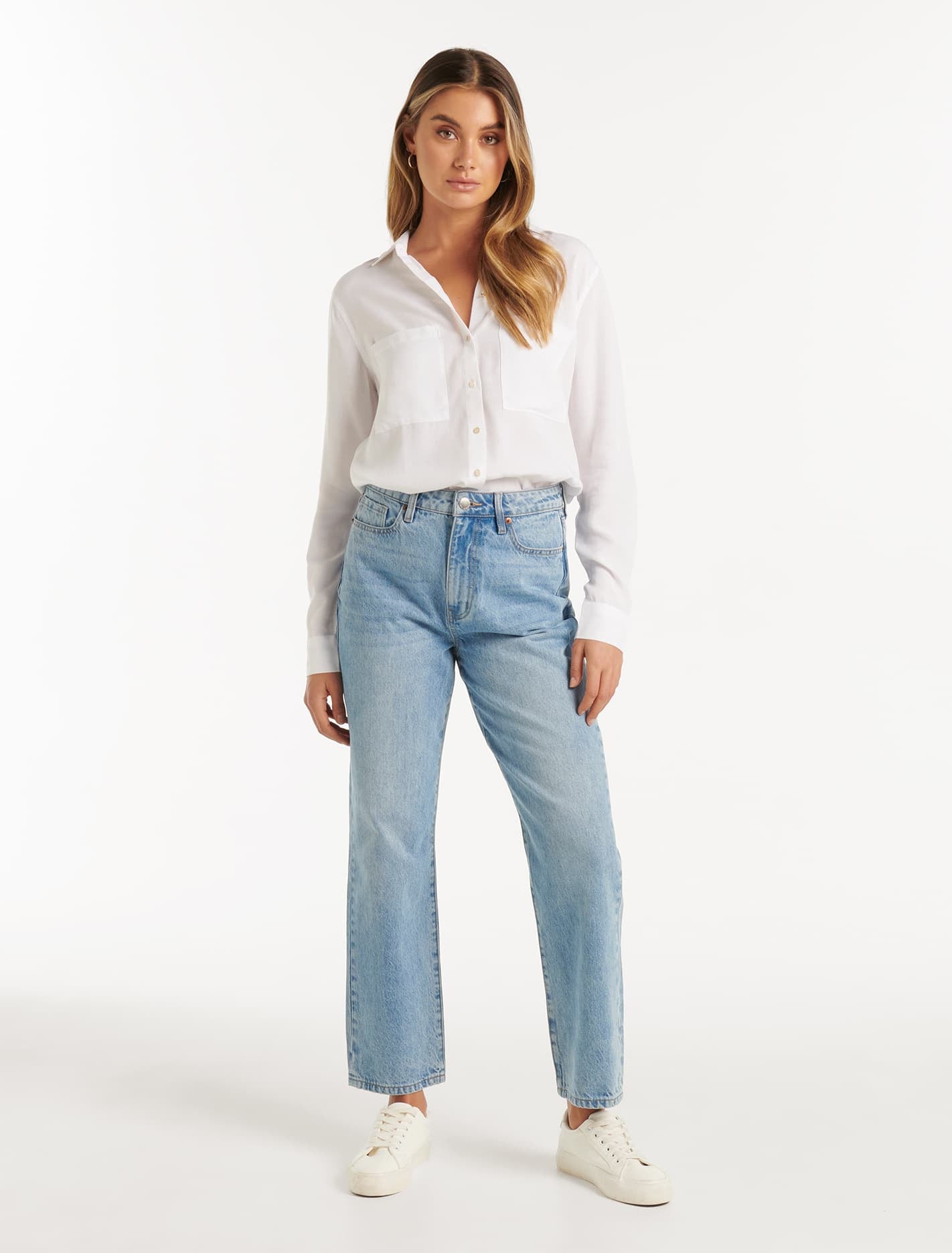 Lara Denim Shirt White