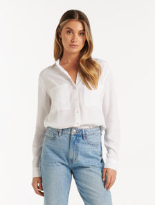 Lara Denim Shirt White
