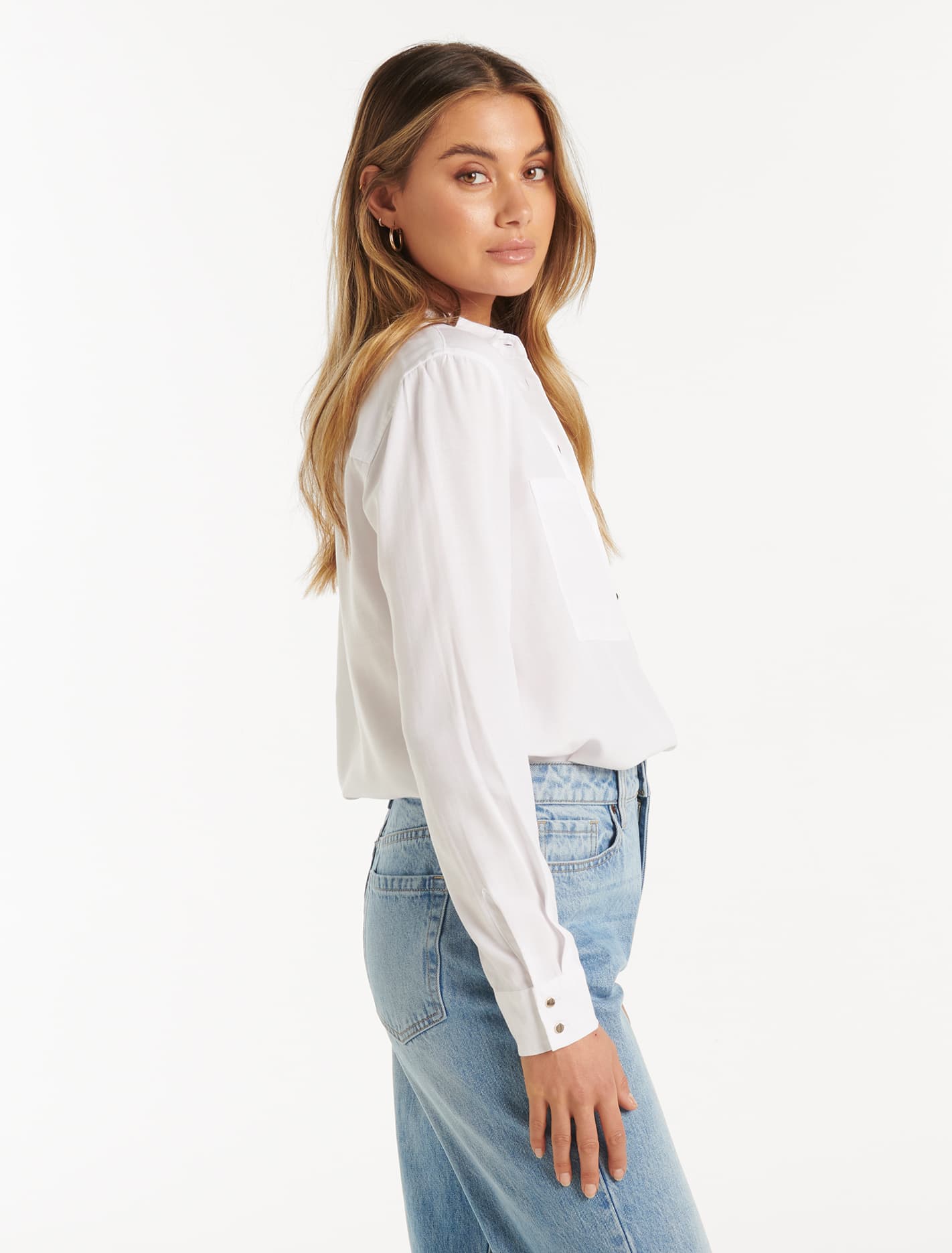 Lara Denim Shirt White