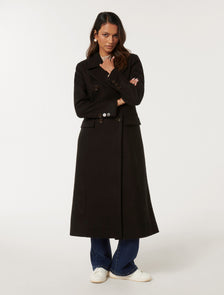 Hannah Petite Maxi Coat Black