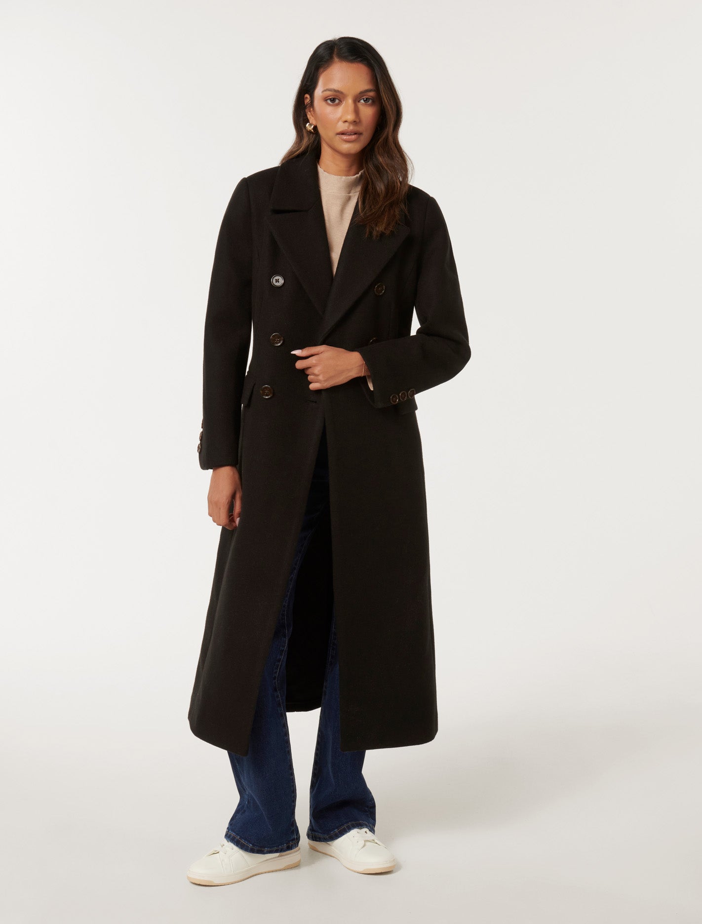 Hannah Petite Maxi Coat Black