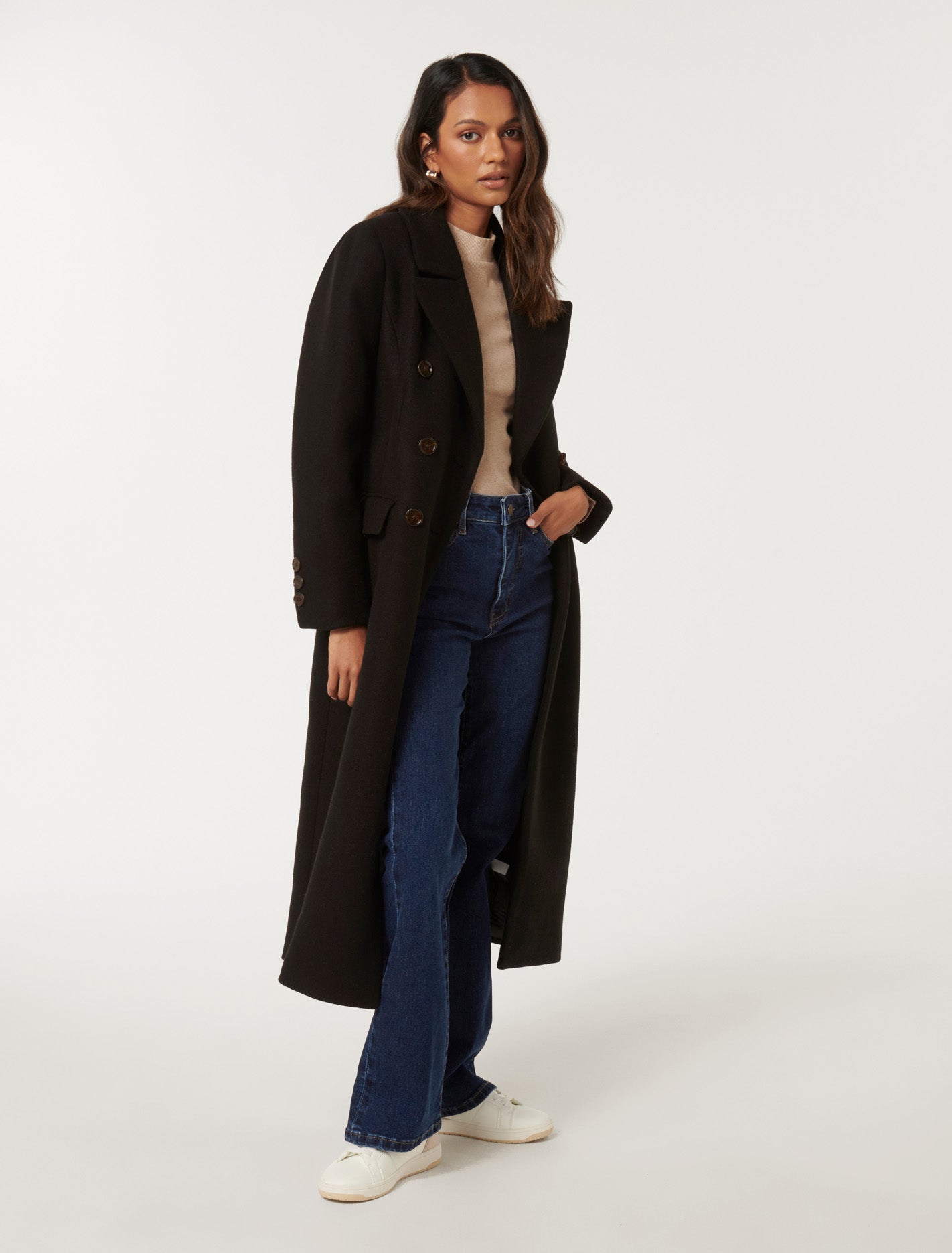 Hannah Petite Maxi Coat Black