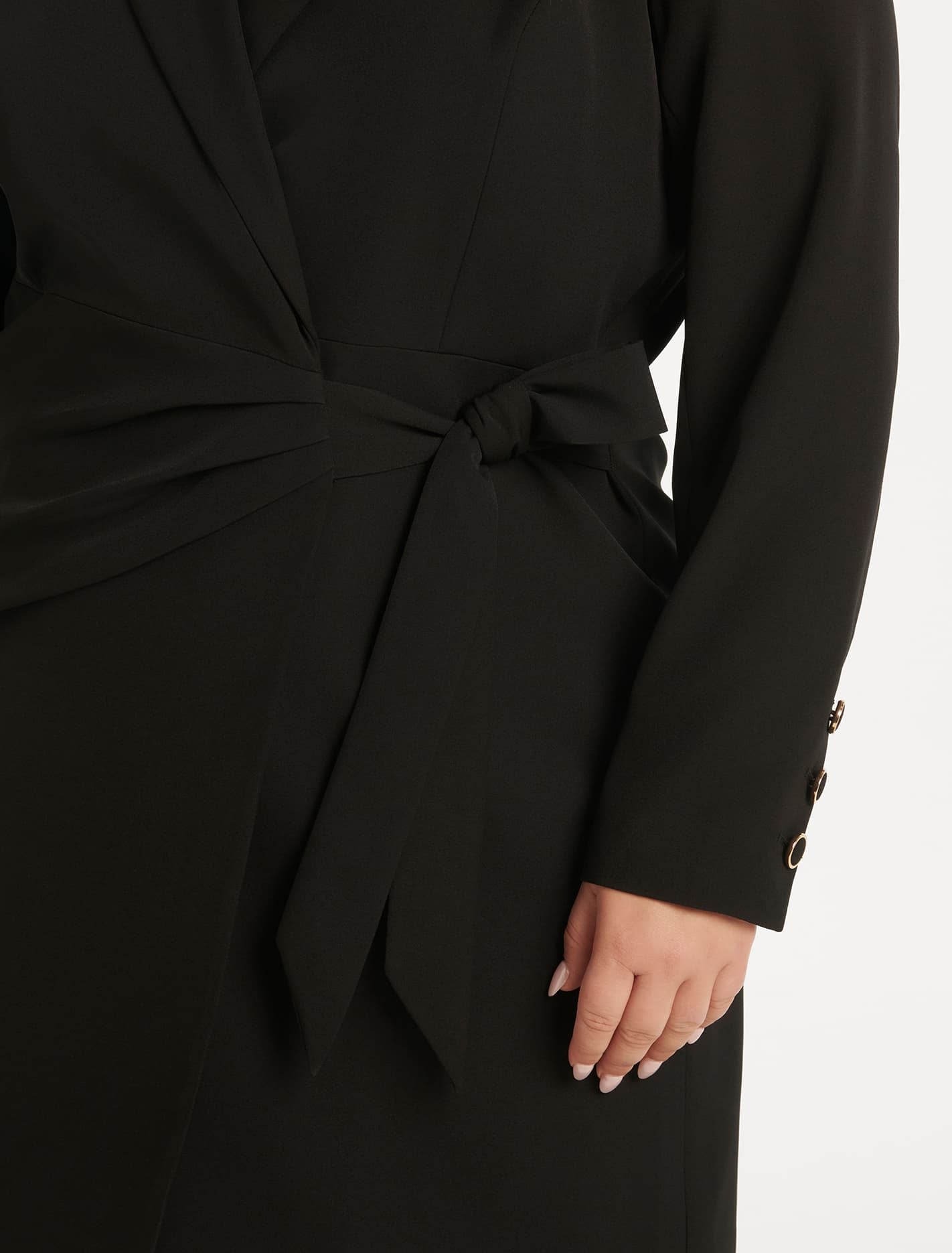 Kate Curve Wrap Blazer Dress Black