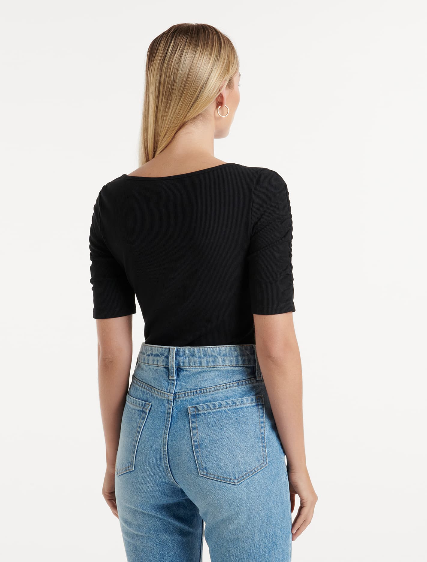 Tobi Square Neck Top Black